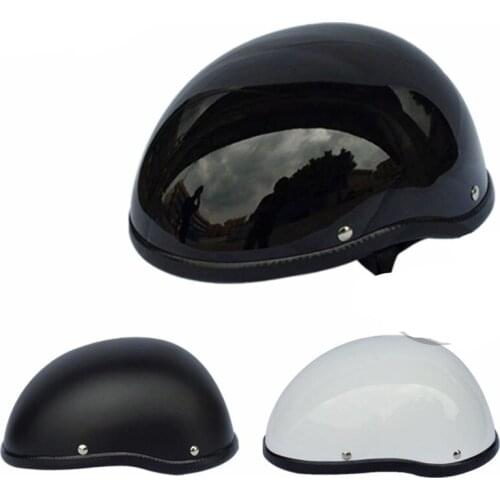 Matte Black Motorcycle Half Helmet Skull Cap Low Profile Novelty For Chopper