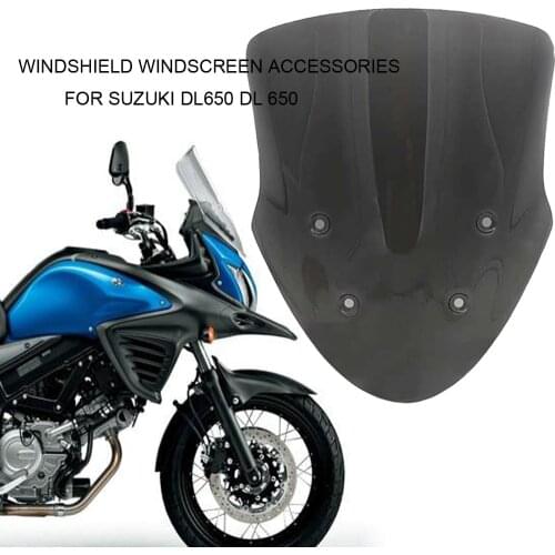 Motorcycle For Suzuki DL650 DL 650 Windshield Windscreen Accessories Double Bubble Acrylic Smoke Black