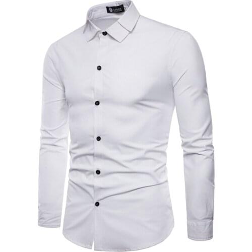 2021 Mens Fashion Unique Design Double Collar Fashion Selling Solid Color Long Sleeve Shirt