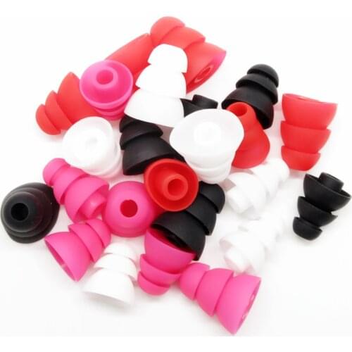12Pairs/lot Three Triple Flange Eartips Ear Foam For Earphone Earbud Headphone ,S/M/L Size