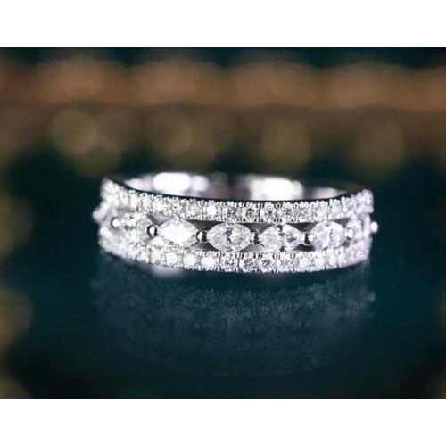 New 925 Sterling Silver Ring Inlaid With AAAAA Zircon Crystal Ring For Woman Charm Jewelry Engagement Gift