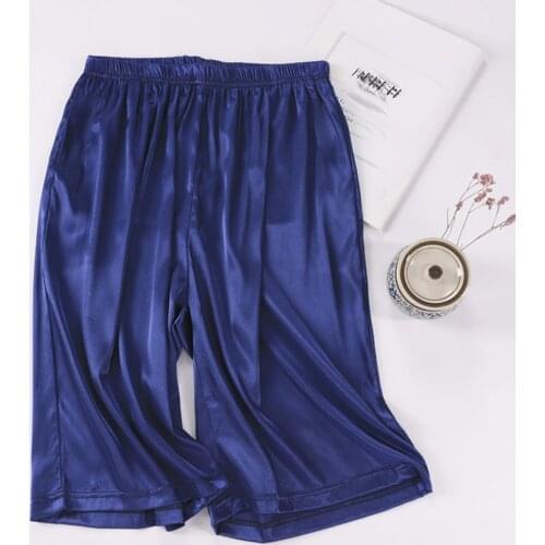 Men\\\\\\\s Sleep Bottoms Home Silk Satin Pajamas Shorts Summer Clothes Breathable New Male Sleep Bottoms Nightwear Sleepwear
