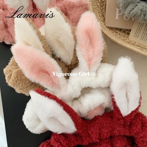 2020 Hot Super Cute Girl Heart Rabbit Ears Headband Wash Face Hairband Japanese Hairband Hair Accessories Female