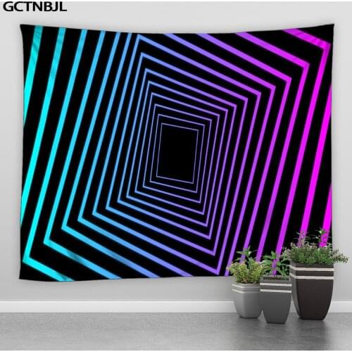Psychedelic Geometry Tapestry Hippie Large Mandala Bohemian Tapestries Wall Hanging Carpet Ceiling Bedroom Home Decor Blanket