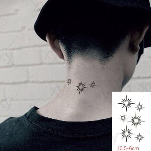 Tattoo Sticker Flame Light Totem Anime Element Body Art Makeup Waterproof Temporary Women Men Fake Tatoo