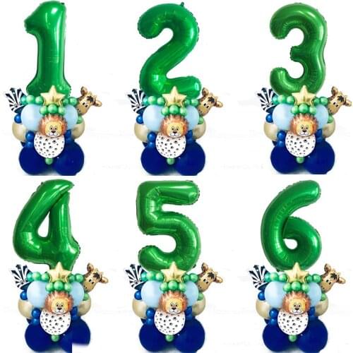 Animal Balloon Jungle Party Decoration 32inch Number Balloon Happy Birthday Party Decoration For Kids EA11