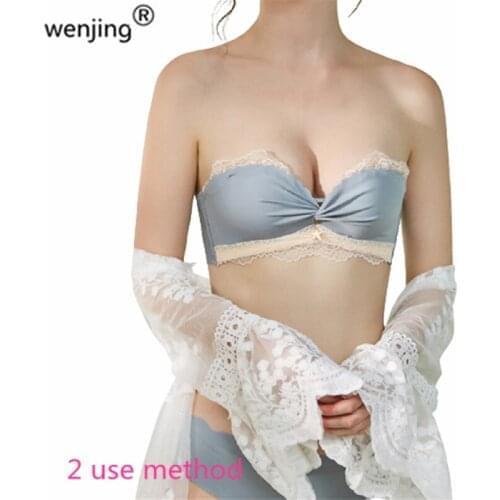WJ2021 Push Up Lingerie Backless Brassiere Seamless Sexy lace Women Invisible Strapless Bras
