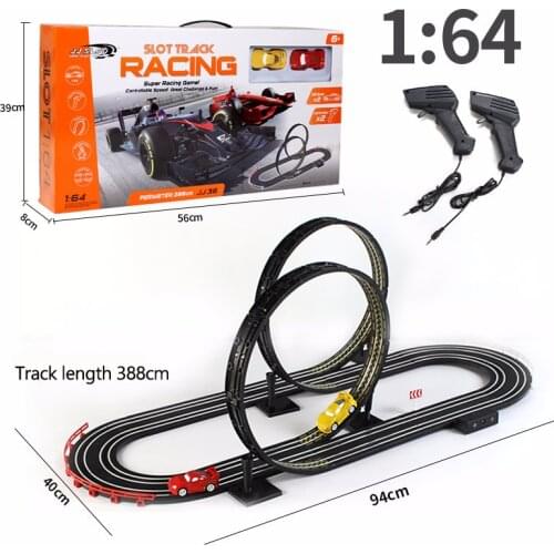 1/64 Electric Rail Car Mobilization Racetrack Cars Break Through Barriers Big Adventure Small Train Remote Control Track Toys