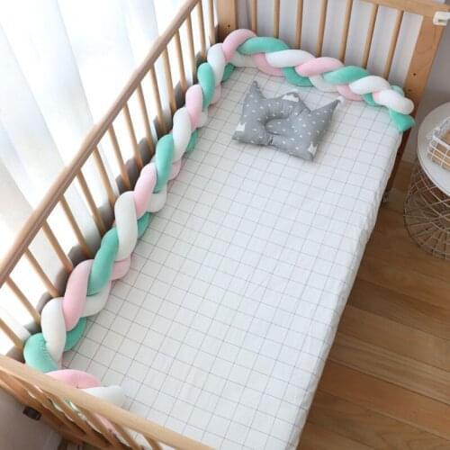 1M 2M Baby Bed Bumper Knot Long Handmade Knotted Braid Weaving Plush Baby Crib Protector Infant Knot Newborns Pillow Room Decor