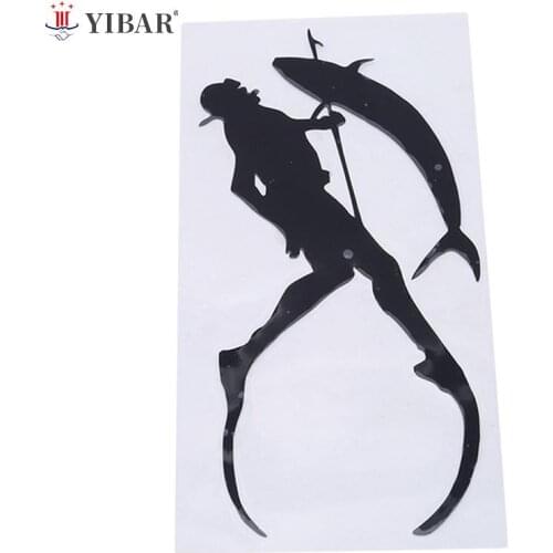 1PC Diving SpearFishing Snorkelling Car Stickers Creative Decal Car Styling