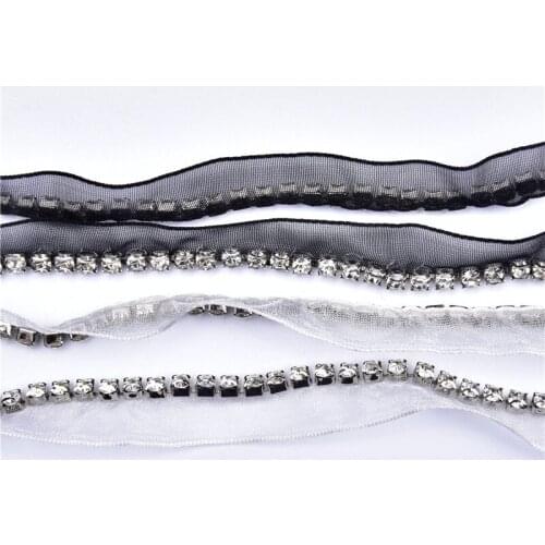 10Meter Rhinestone D-Type Claw Chain Unilateral Diamond Lace Mesh Yarn Ribbon Diy Decor Clothing Shoes Bags Accessories