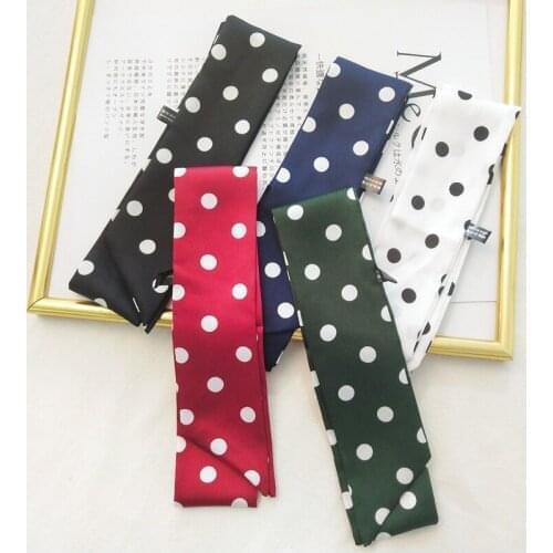 2021 Dense Wave Point Small Ribbon Small Silk Scarf Spring And Summer Bag Decorative Clothing With Korean-Style Scarf For Women