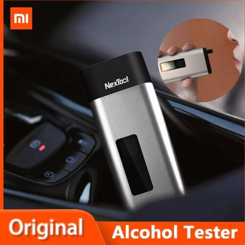 2021 Xiaomi NexTool Mini Alcohol Tester Portable Digital Display Car Breathalyzer with Rope Cutter Window Breaker Power Bank