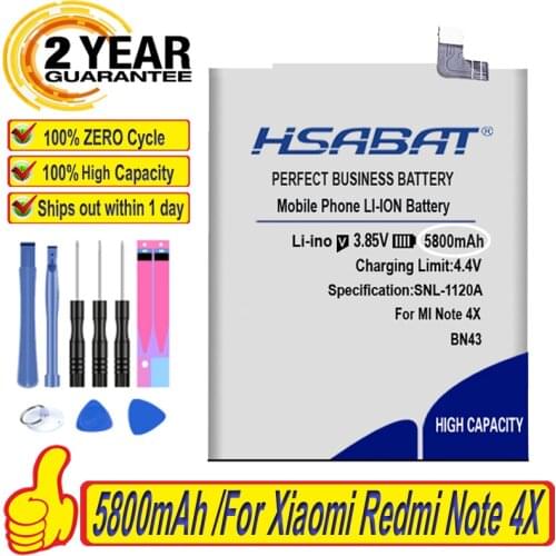 HSABAT BN43 5600mAh Battery for Xiaomi Redmi Note 4X 5.5inch/Note 4 global Snapdragon 625