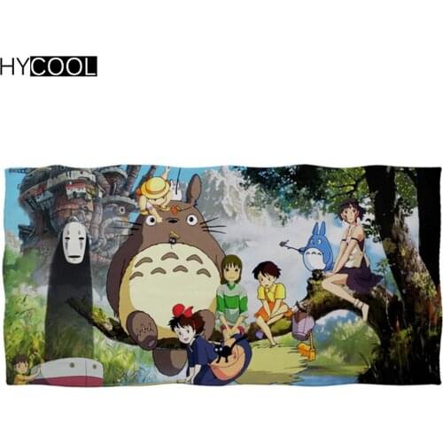 Hot Style Microfiber Quick Dry Shower Bath Towels Totoro Anime Cartoon Print Hotel Home Face Hair Towels Gym Sport Toallas