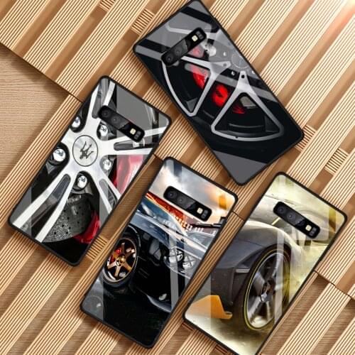 Car wheels Tempered Glass Phone Case For Samsung Galaxy S8 S9 S10 S20 PLUS J6 J8 2018 NOTE 8 9 10 Cover Shell