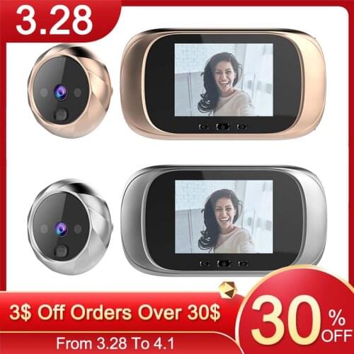 DD1 2.8 inch TFT LCD Screen Digital Video Doorbell 0.3MP IR Night Vision Door Peephole Camera Viewer Door Bell Smart Home
