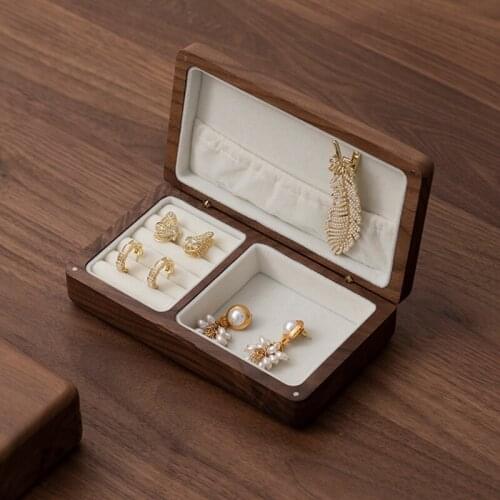 Wooden Jewelry Box Storage Organizer Small Exquisite High-Grade Jewelry Storage Jewelry Organizer Necklace Earrings Ring Storage