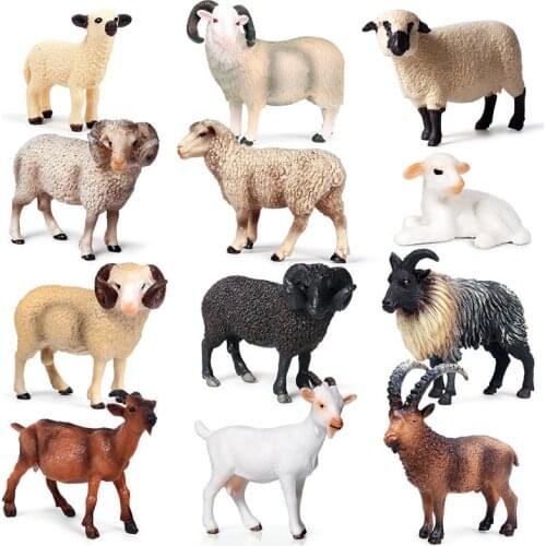 27 Kinds Simulation Sheep Action Figures PVC Figure Collectible Toys Wild Animal Figure Figurines Kids Cognitive Toys