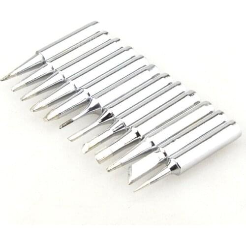 FEORLO 220Pcs 900M-T-0.8D/1.2D/2.4D mix type Lead-free solder Iron tip 900M-T for soldering rework station