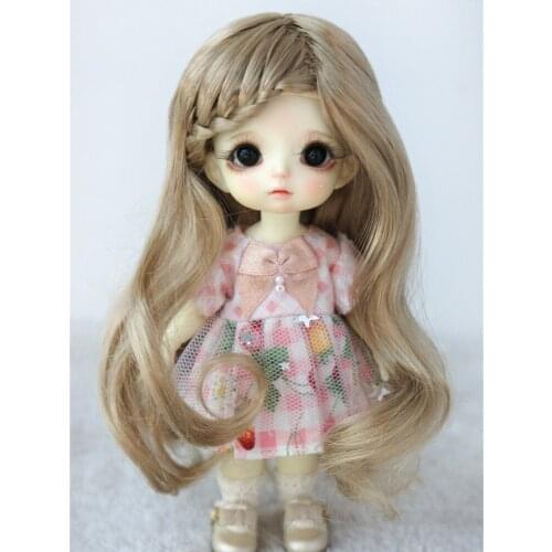 OB11 Doll wigs JD204 5-6inch 13-15 CM 1/8 Lady Braids Long Wave synthetic mohair Lati Yellow BJD wigs
