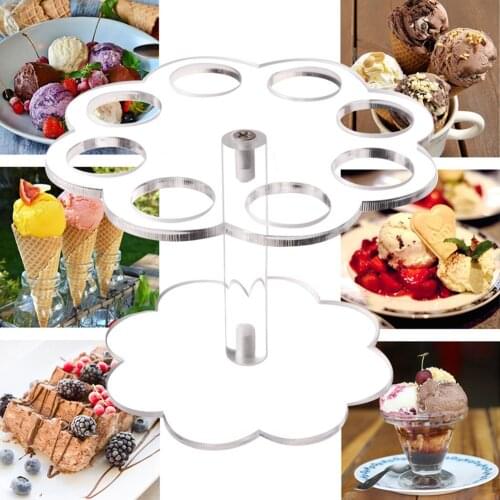 8 Holes Wedding Detachable Party Acrylic Reusable Transparent DIY Display Ice Cream Cone Holder Home Practical Graduation Stand