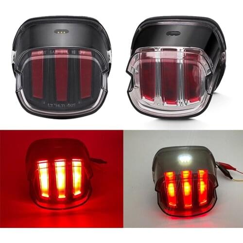 Motorcycle LED Tail Light Smoke/Chrome Lens Brake License Plate Lamp Rear Stop 12v For H arley Dyna Softail Touring Sportster XL