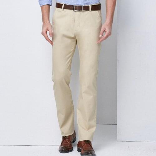 Mens Loose Business Casual Pants Plus Size 29-40 Straight Pants Male Cotton High Quality Cotton Leisure Trousers Summer Spring