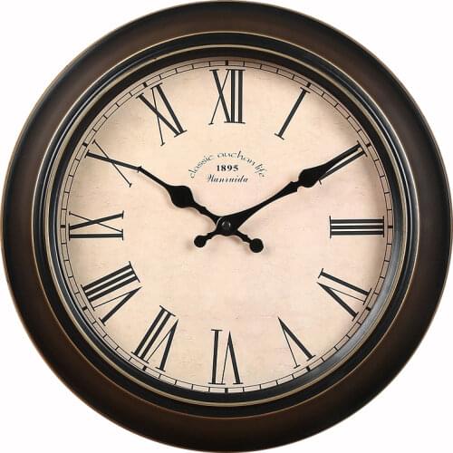 American Style Wall Clock Retro Black Clock Mechanism Living Room Clocks Wall Home Decor European Classic Duvar Saati Gift FZ512