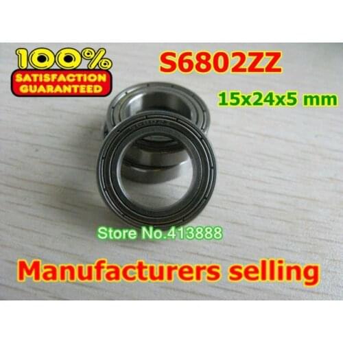 NBZH sale price (1pcs) SUS440C stainless steel deep groove ball bearings S6802ZZ 15*24*5 mm ABEC-1 Z2