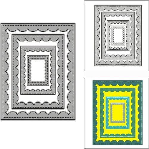 New Inverted Scalloped Rectangle Tag 2020 Metal Cutting Dies for DIY Scrapbooking and Card Making Decor Embossing Craft No Stamp