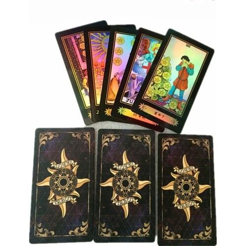 New Design Holographic Tarot Board Game High Quality Paper 78 PCS Shine Cards Full English Edition for Astrologer