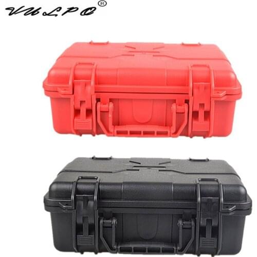 VULPO ABS Airsoft Pistol Case Tactical Hard Pistol Storage Case Gun Case Padded Hunting Accessories Gun Carry Box BK Red