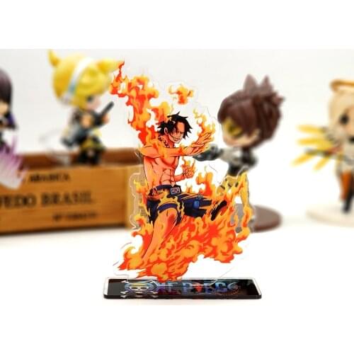 Love Thank You One Piece Ace the fire fist acrylic stand figure model double-side plate holder cake topper anime
