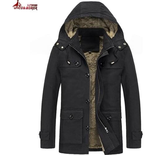 Winter Parka Men Windbreak Plus Velvet Thick Warm Fur hooded Coat Male Military Anorak overcoat Mens Multi-pocket cotton Jacket