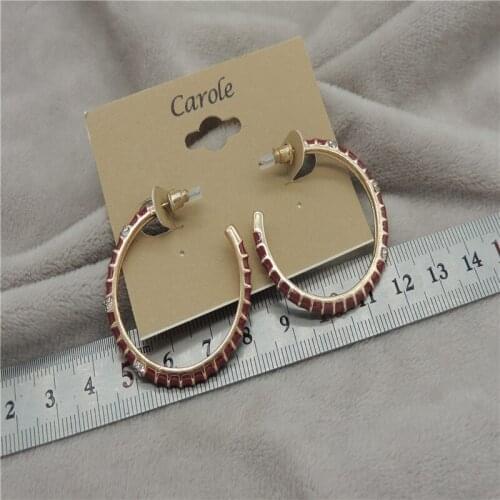 Manufacturers selling popular fashion fashion in Europe and America drops her red glaze has big ear earrings H27