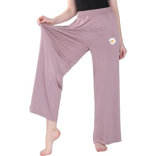 Spring Autumn Women Bottoms Plus Size 2XL-7XL Print Flower Sleepwear Nightwear Elasticity Cotton Home Wear Loose Sleep Pants