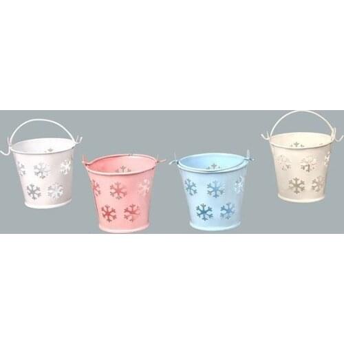 Modern Elitetime Bucket Snow Pattern Blue vase jarrón ваза vaso مزهرية