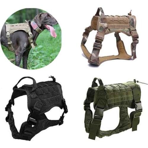 Military Tactical Dog Harness K9 Working Dog Vest Nylon Bungee Leash Lead Training Running For Medium Large Dogs German Shepherd