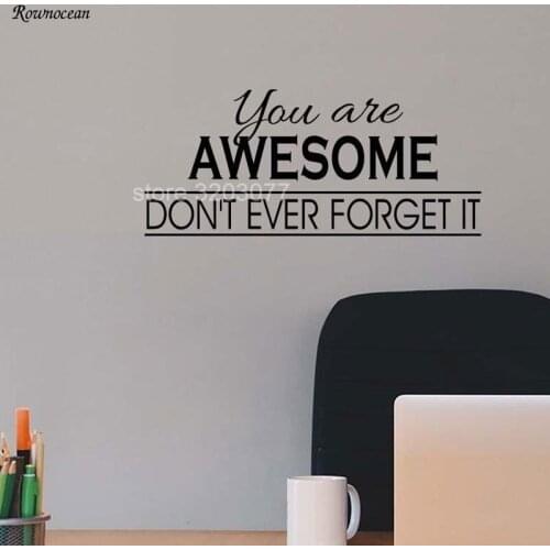 You are Awesome Wall Decal - Inspirational Quotes Decal - Motivational Vinyl Wall Sticker Art Vinyl Living Room Decor DIY H520