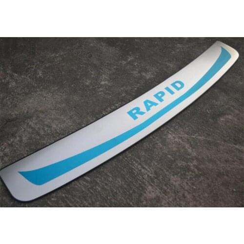 High quality stainless steel rear bumper Protector Sill For Skoda Rapid 2015-2018