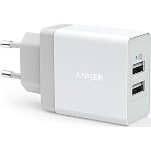Anker PowerPort 2 24W Travel Charger White