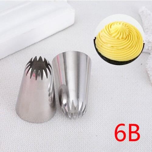 1 PC French Fine Cut Star #6B Icing Piping Nozzles Cream Baking Pastry Cake Tip Decorating Tools patisserie reposteria