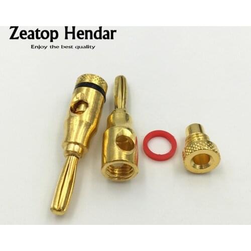 10Pcs Gold Plated Musical Speaker Cable Wire Pin 4mm Banana Male Plug Home Theater Connector