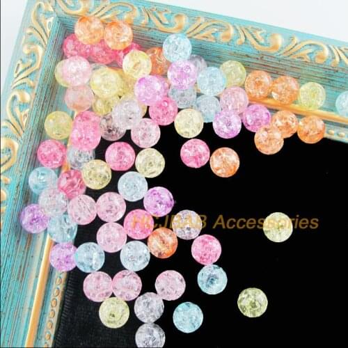 100 New Shivering Round Charms Acrylic Spacer Beads Mixed Flower 8mm