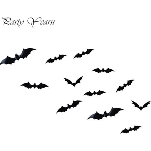 12 Pcs/Set 3D Bat Wall Stickers for Halloween Rooms Home Wall Decor DIY Party Festival Room Decoration
