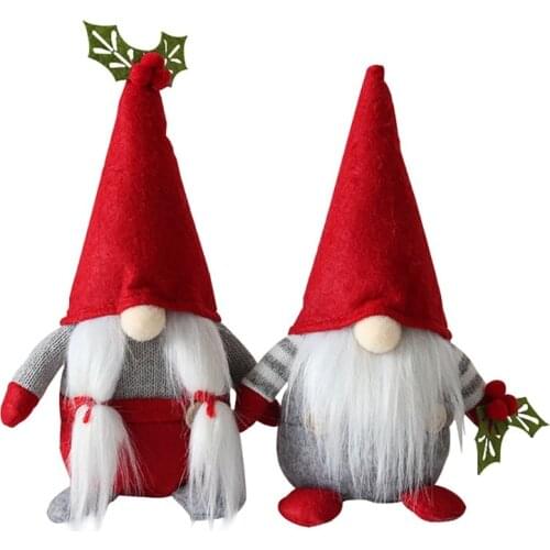 2 Pcs Cherry Gnome Handmade Scandinavian Tomte Nordic Nisse Elf Dwarf Kitchen Farmhouse Home Decoration, Couples Gifts