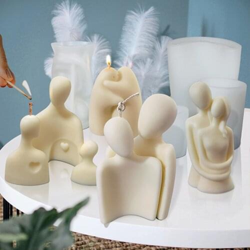 3D Portrait Candles Mould Figure Statue Aromatherapy candle making DIY Couple Soap cake Resin Mould Hug Modeling Home Decoratio