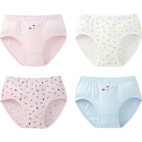 4pcs 2019 new fashion kids panties girls' briefs female child underwear lovely cartoon panties children clothing CHU036