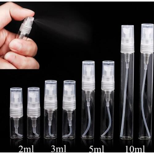 5Pcs 5ml 10ml Portable Mini Perfume Bottle Glass Empty Bottle Cosmetics Bottled Toner Spray Bottle Nebulizer Cosmetic Container